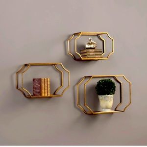 Uttermost gold and glass shelves